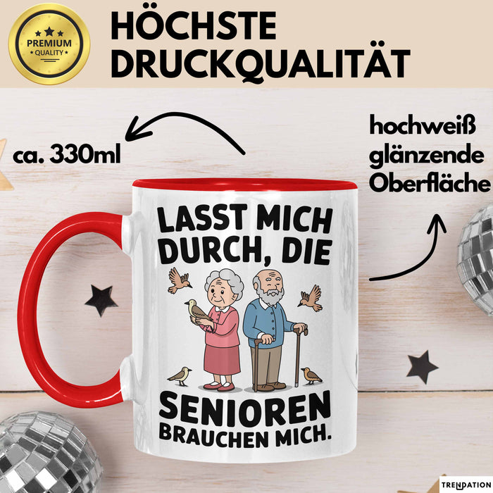 Krankenschwester Pflege Betreuung Tasse Geschenk Lustige Geschenkidee Spruch Lasst Mich Durch Die Senioren Brauchen Mich Rot Trendation