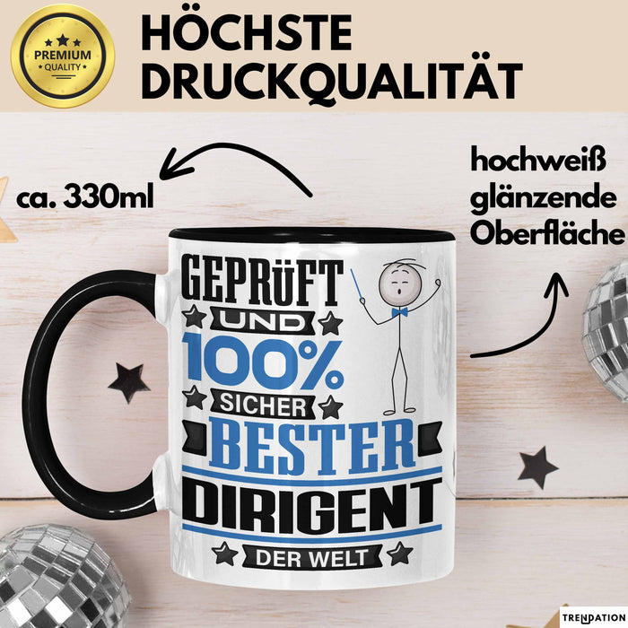 Dirigent Geschenk Lustiger Spruch für Dirigent Geschenkidee Bester Dirigent Der Welt Schwarz Trendation