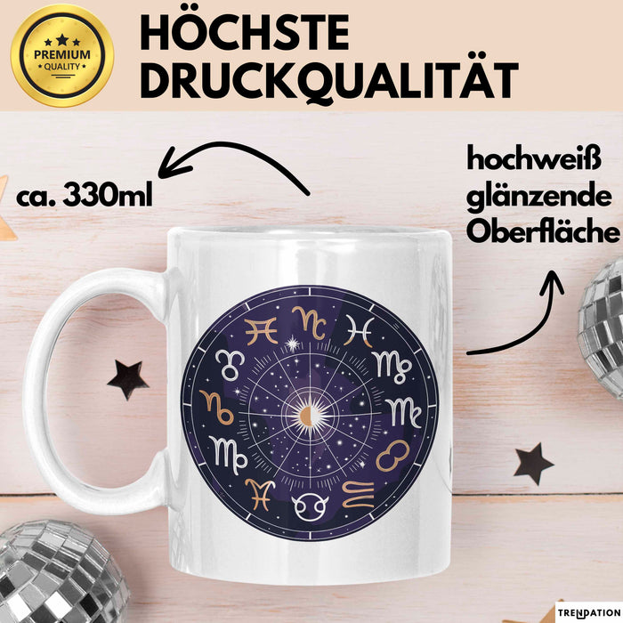 Astrologe Tasse Geschenkidee für Sternzeichen Fans Weiß Trendation