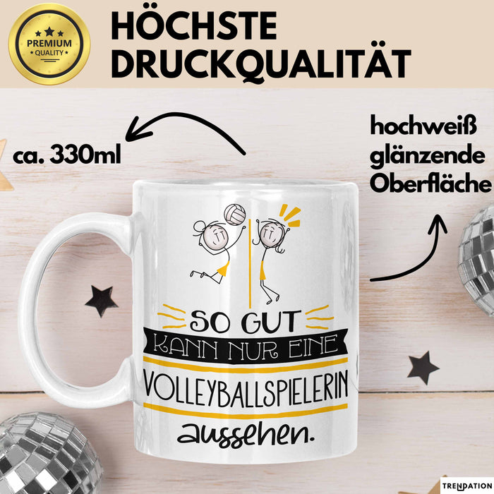 Volleyballspielerin Geschenk Tasse So Gut Kann Nur Eine Volleyballspielerin Aussehen Geschenkidee Geburtstag Weihnachten Lustig Weiß Trendation