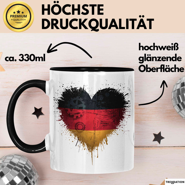 Deutschland Deutschlandflagge Herz Tasse Geschenk Lustige Geschenkidee Spruch Trendation