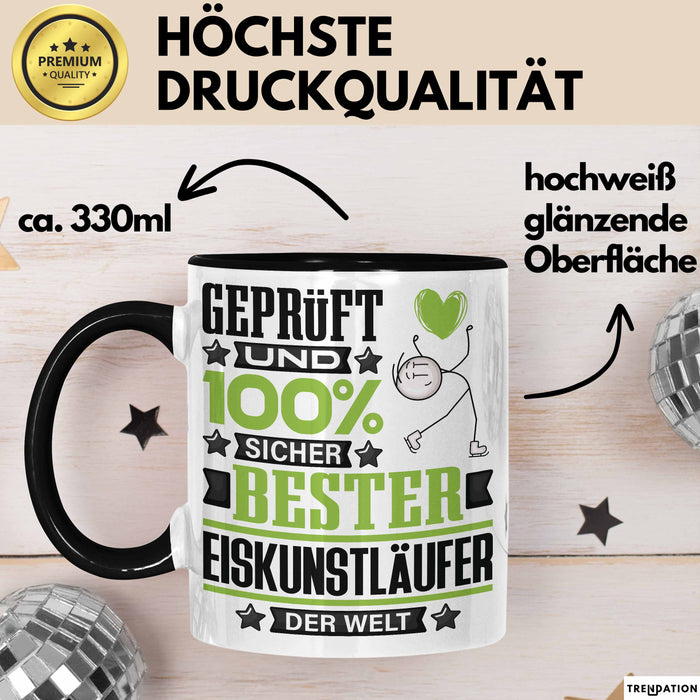 Eiskunstläufer Geschenk Lustiger Spruch für Eiskunstläufer Geschenkidee Bester Eiskunstläufer Der Welt Schwarz Trendation