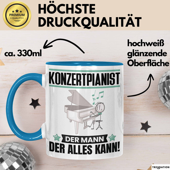 Konzertpianist Tasse Geschenk für Konzertpianist Der Mann Der Alles Kann Geschenkidee zum Geburtstag Blau Trendation