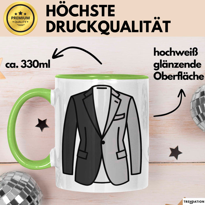 Minimalistischer Modefan Tasse Geschenkidee Grün Trendation
