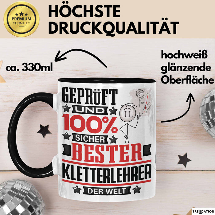 Kletterlehrer Geschenk Lustiger Spruch für Kletterlehrer Geschenkidee Bester Kletterlehrer Der Welt Schwarz Trendation