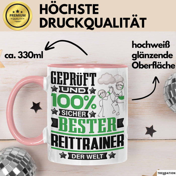 Reittrainer Geschenk Lustiger Spruch für Reittrainer Geschenkidee Bester Reittrainer Der Welt Rosa Trendation