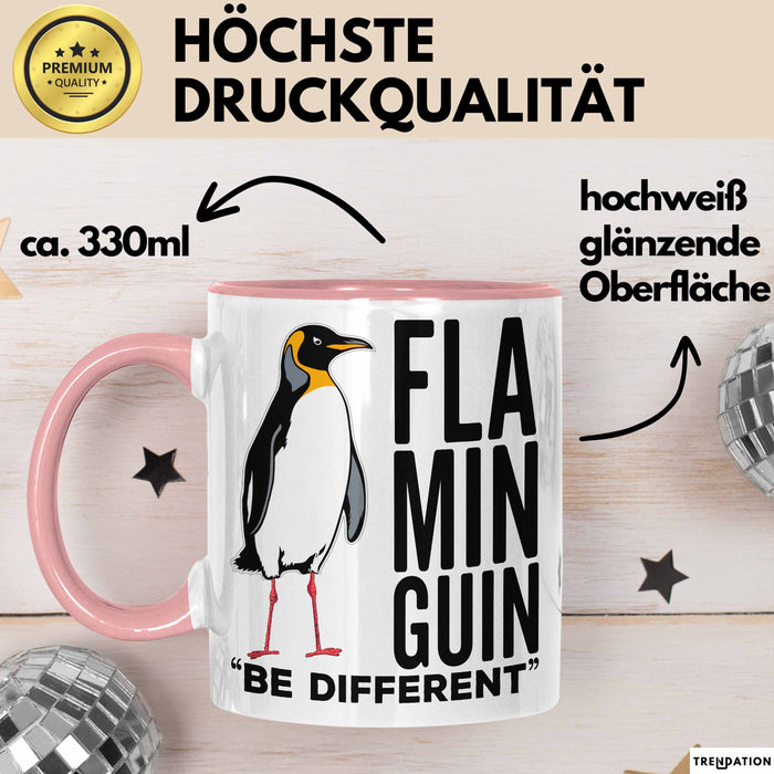 Pinguin Flamingo Tasse Geschenk Lustige Geschenkidee Spruch Flaminguin Rosa Trendation