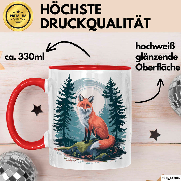 Fuchs Tierliebhaber Tasse Geschenk Lustige Geschenkidee Spruch Rot Trendation