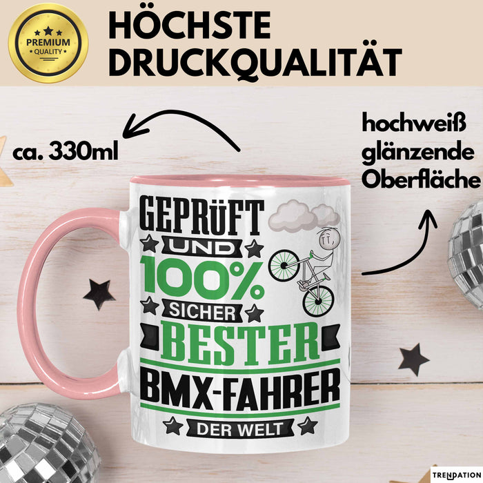 BMX-Fahrer Geschenk Lustiger Spruch für BMX-Fahrer Geschenkidee Bester BMX-Fahrer Der Welt Rosa Trendation