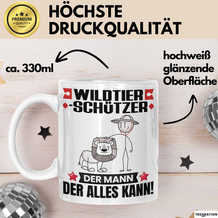 Wildtierschützer Tasse Geschenk für Wildtierschützer Der Mann Der Alles Kann Geschenkidee zum Geburtstag Weiß Trendation
