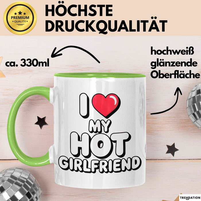 Freundin Tasse Geschenk Liebe Heiße Freundin Romantischer Geschenkidee Lustig Grün Trendation