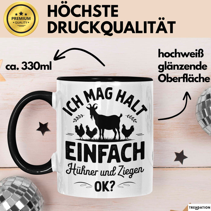 Ziegenbauer Ziegen Tier Tasse Geschenk Lustige Geschenkidee Spruch Ich Mag Halt Einfach Hühner Und Ziegen Trendation