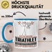 Triathlet Geschenk Tasse Ich Bin Triathlet Aber Sag Doch Einfach Superheld Lustige Geschenkdiee für Triathlet Kaffee-Becher Blau Trendation
