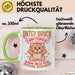 Sarkastischer Teddybär Tasse Geschenk Lustige Geschenkidee Unter Druck Arbeite Ich Am Besten Grün Trendation