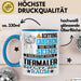 Tiermaler Geschenk Tasse Lustiger Spruch Erheben Sie Sich Der Tiermaler Betritt den Raum Blau Trendation