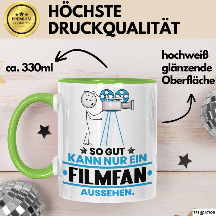 Filmfan Geschenk Tasse So Gut Kann Nur Ein Filmfan Aussehen Geschenkidee Kaffee-Becher Grün Trendation