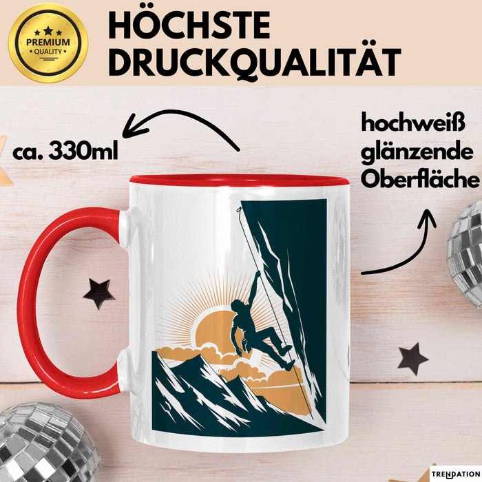 Kletterer Tasse Geschenkidee für Abenteuersuchende Rot Trendation