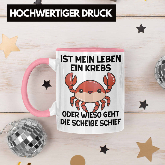 Dank Meme Tasse Spruch Internet Meme Geschenkidee Depressionen Ist Mein Leben Ein Krebs Oder Wieso Geht Die SCH Schief? Rosa Trendation