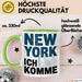 New York City USA Tasse Geschenk Lustige Geschenkidee Spruch New York Ich Komme Grün Trendation