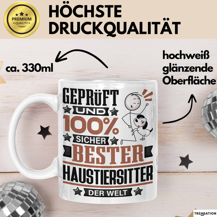 Haustiersitter Geschenk Lustiger Spruch für Haustiersitter Geschenkidee Bester Haustiersitter Der Welt Weiß Trendation