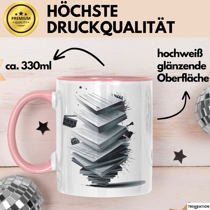 Drehbuchautor Tasse Geschenkidee für Filmskript Schreiber Rosa Trendation