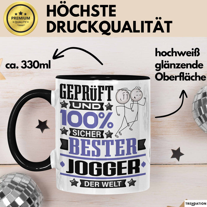 Jogger Geschenk Lustiger Spruch für Jogger Geschenkidee Bester Jogger Der Welt Schwarz Trendation