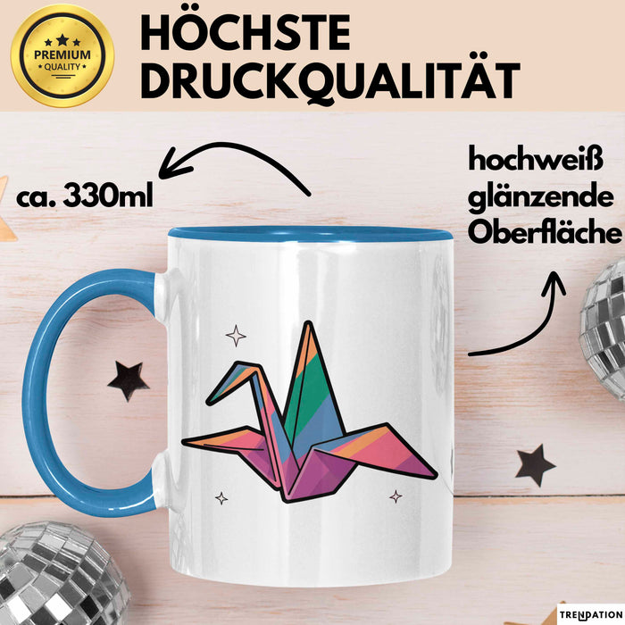 Origami Fan Tasse Geschenk Lustige Geschenkidee Spruch Für Papier Künstler Blau Trendation
