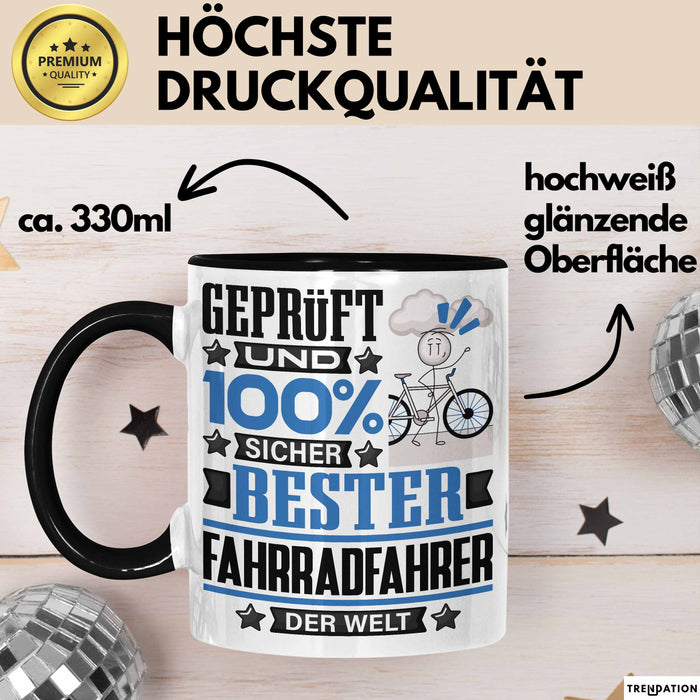 Fahrradfahrer Geschenk Lustiger Spruch für Fahrradfahrer Geschenkidee Bester Fahrradfahrer Der Welt Schwarz Trendation