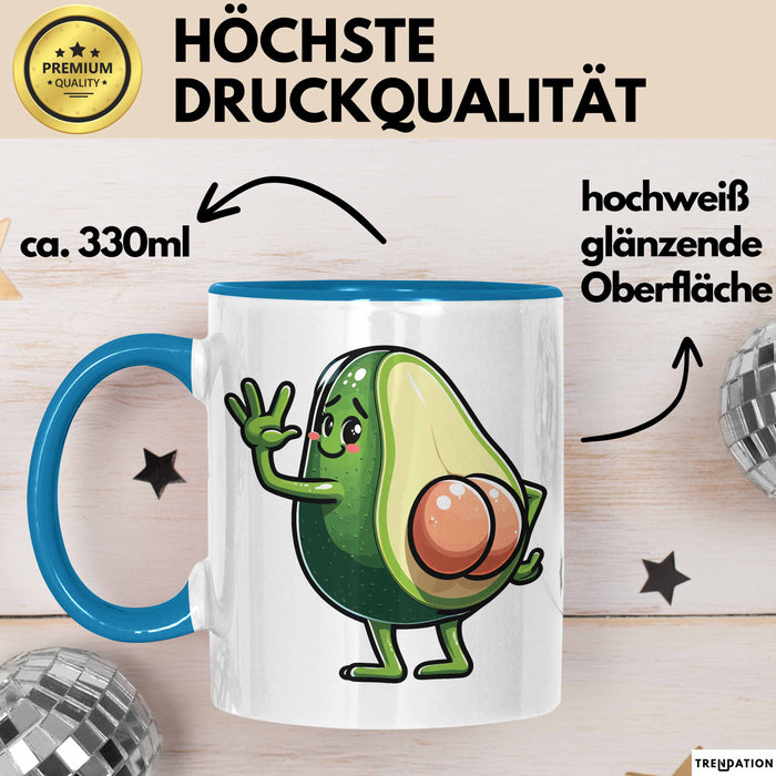 Avocado-Liebhaber Tasse Geschenk Hintern Geschenkidee Blau Trendation