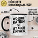 Katrin Tasse Geschenk Wo Eine Katrin Ist Ist Auch Ein Weg Geschenkidee Becher mit Name Schwarz Trendation