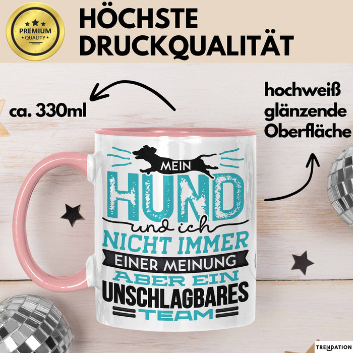 Hund Tasse Geschenk Spruch Lustig Mein Hund Und Ich Team Rosa Trendation
