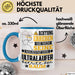 Ultraläufer Geschenk Tasse Lustiger Spruch Erheben Sie Sich Der Ultraläufer Betritt den Raum Blau Trendation