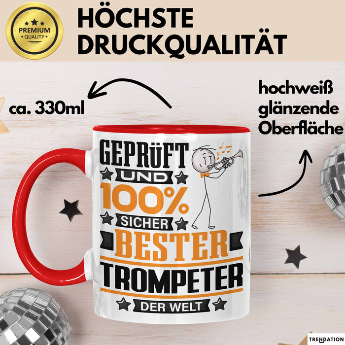 Trompeter Geschenk Lustiger Spruch für Trompeter Geschenkidee Bester Trompeter Der Welt Rot Trendation