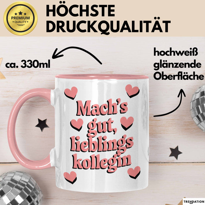 Büroarbeit Kollege Tasse Geschenk Lustige Geschenkidee Spruch Mach'S Gut Lieblings Kollegin Rosa Trendation