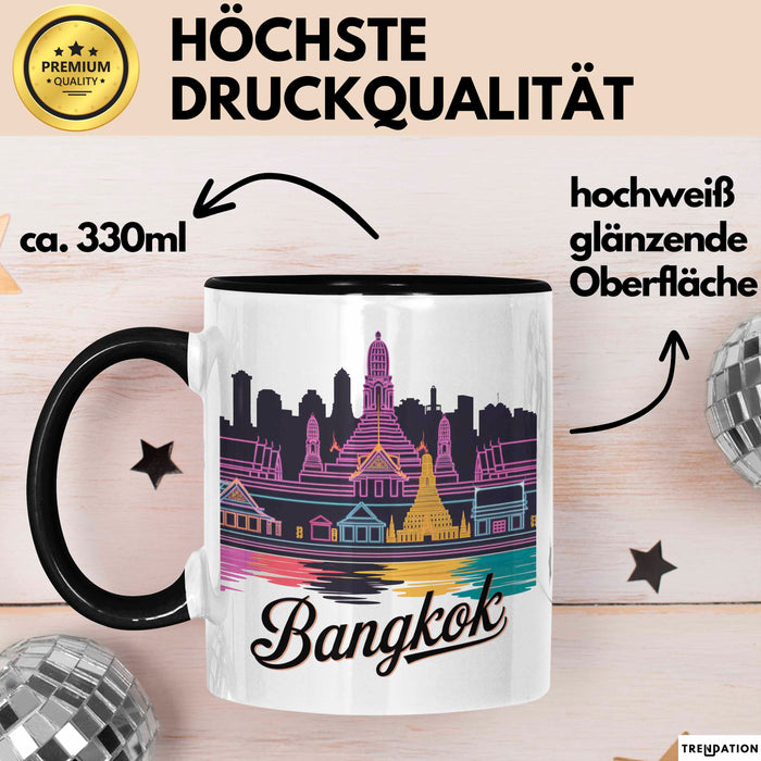 Bangkok Thailand Tasse Geschenk Lustige Geschenkidee Spruch Schwarz Trendation