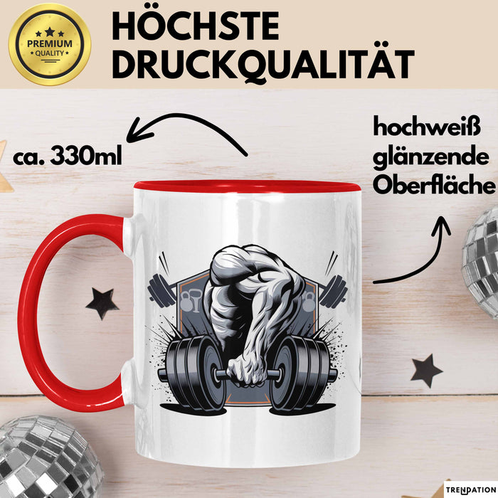 Fitness Enthusiast Tasse Geschenkidee für Fitnessliebhaber Rot Trendation