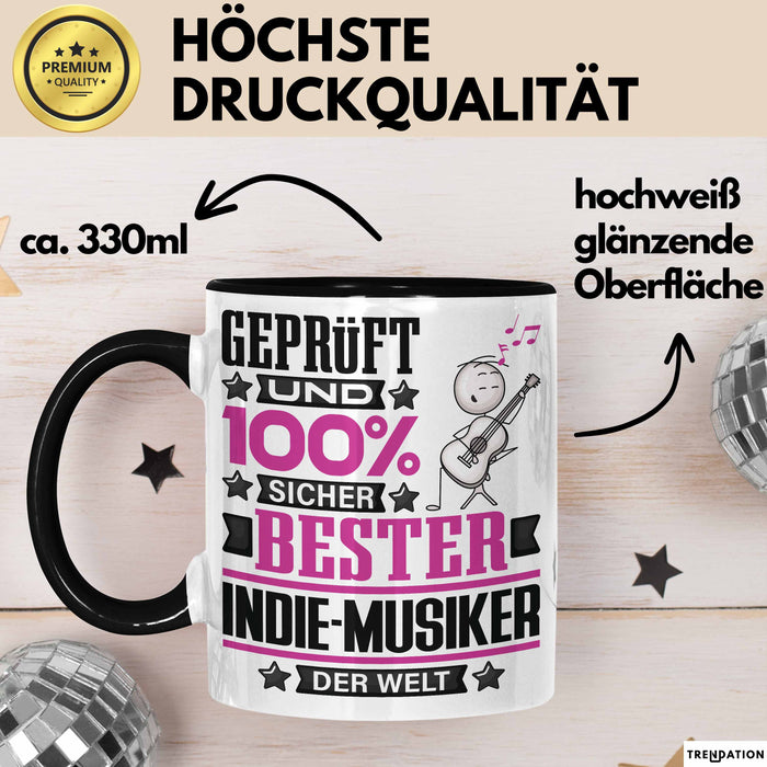 Indie-Musiker Geschenk Lustiger Spruch für Indie-Musiker Geschenkidee Bester Indie-Musiker Der Welt Schwarz Trendation