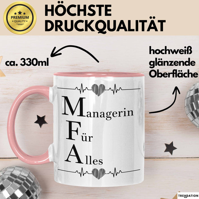 Medizinischer Assistent Arzt Tasse Geschenk Lustige Geschenkidee Spruch Managerin Für Alles Rosa Trendation