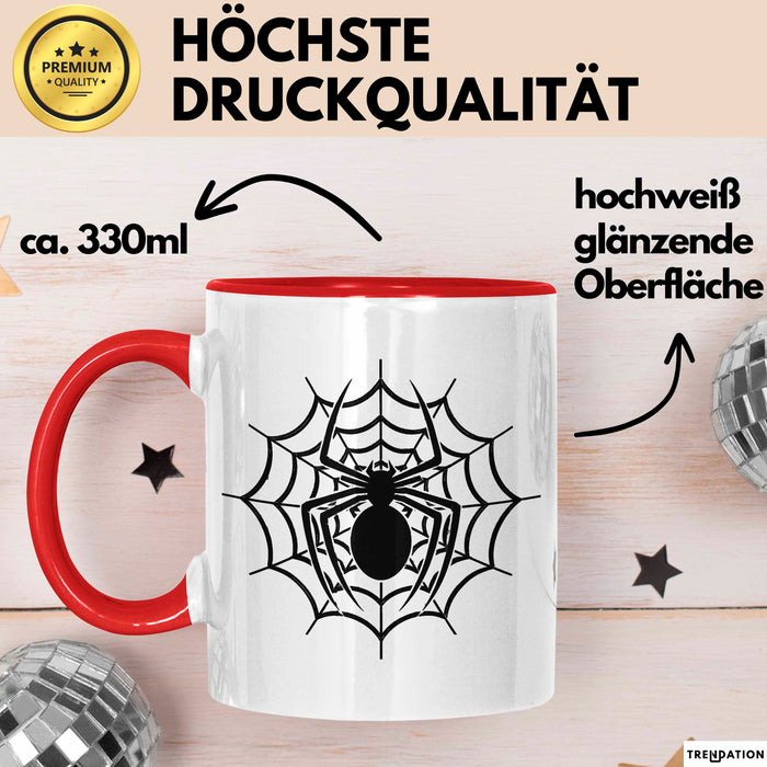 Spinne Vogelspinne Tier Tasse Geschenk Lustige Geschenkidee Spruch Rot Trendation