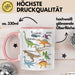 Dino Tasse Geschenk Dinosaurier Geschenkidee Jungs Dino-Fans T-Rex Arten Von Dinosaurieren Kakao Becher Becher Rosa Trendation