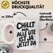 Ute Tasse Geschenk Chillt Mal Alle Ute Ist Ja Jetzt Da Geschenkidee Becher mit Name Weiß Trendation