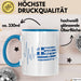 Griechenland Tasse Geschenk Grieche Flagge Herz Kaffee-Becher Blau Trendation