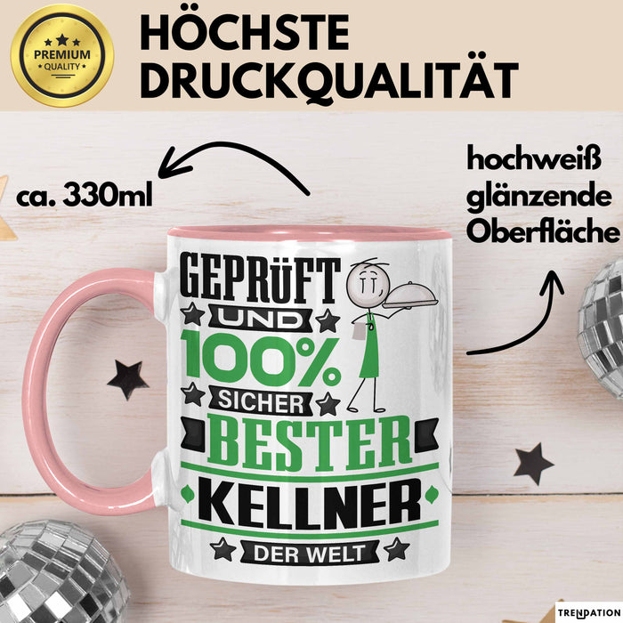 Kellner Geschenk Lustiger Spruch für Kellner Geschenkidee Bester Kellner Der Welt Rosa Trendation