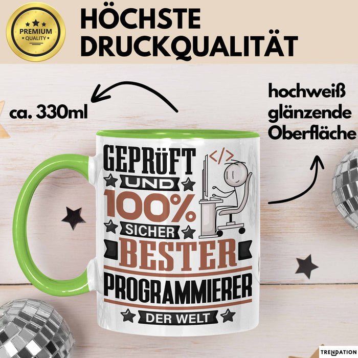 Programmierer Geschenk Lustiger Spruch für Programmierer Geschenkidee Bester Programmierer Der Welt Grün Trendation