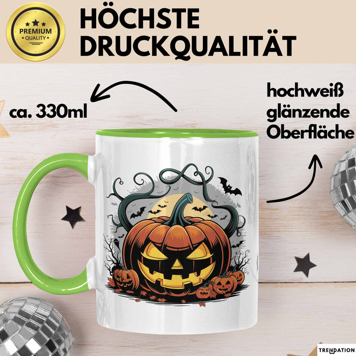 Halloween Tasse Geschenkidee für Grusel Saison Fans Grün Trendation