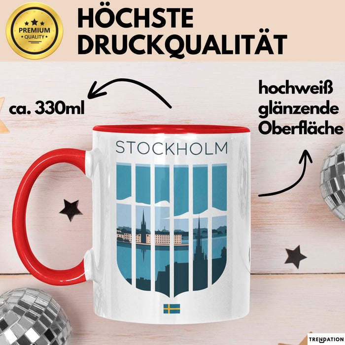Schweden Skandinavien Schwedisch Tasse Geschenk Lustige Geschenkidee Spruch Rot Trendation