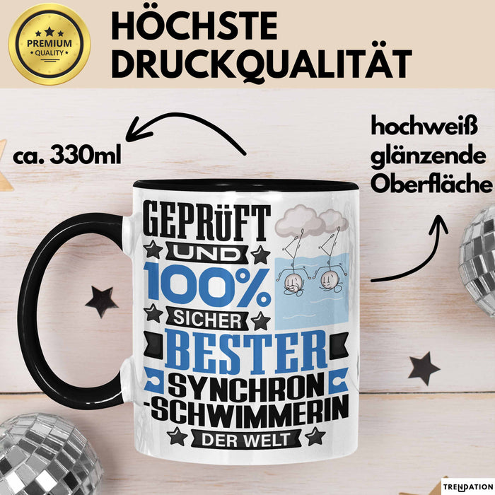 Synchronschwimmerin Geschenk Lustiger Spruch für Synchronschwimmerin Geschenkidee Bester Synchronschwimmerin Der Welt Schwarz Trendation