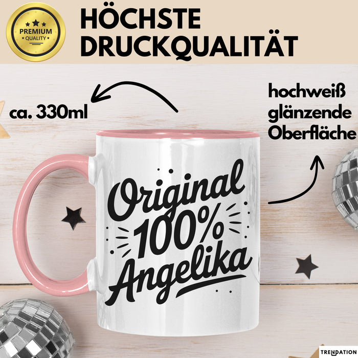 Angelika Tasse Geschenk Original 100% Angelika Geschenkidee Geburtstag Rosa Trendation