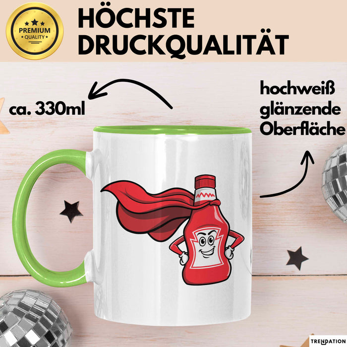 Ketchup Liebhaber Tasse Geschenkidee für Soßen Fan Grün Trendation