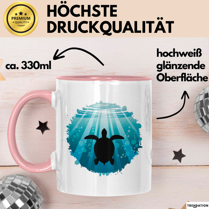 Schildkröte Tierliebhaber Tasse Geschenk Lustige Geschenkidee Spruch Rosa Trendation